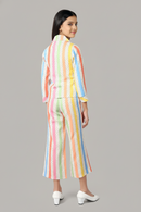 Multicolour Striped Printed Shirt & Pants Co-Ord Set 1031