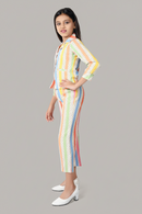 Multicolour Striped Printed Shirt & Pants Co-Ord Set 1031