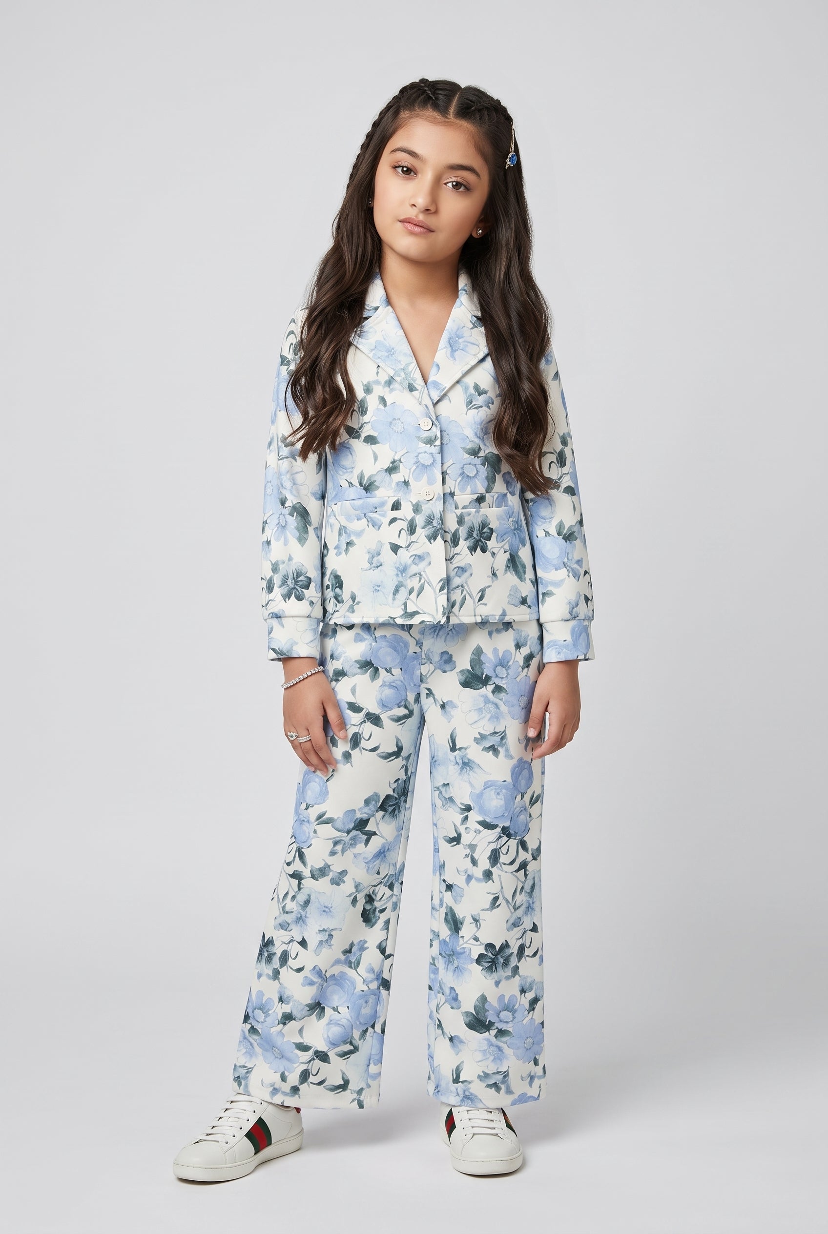 Powder Blue Floral Co-Ord Set 1031