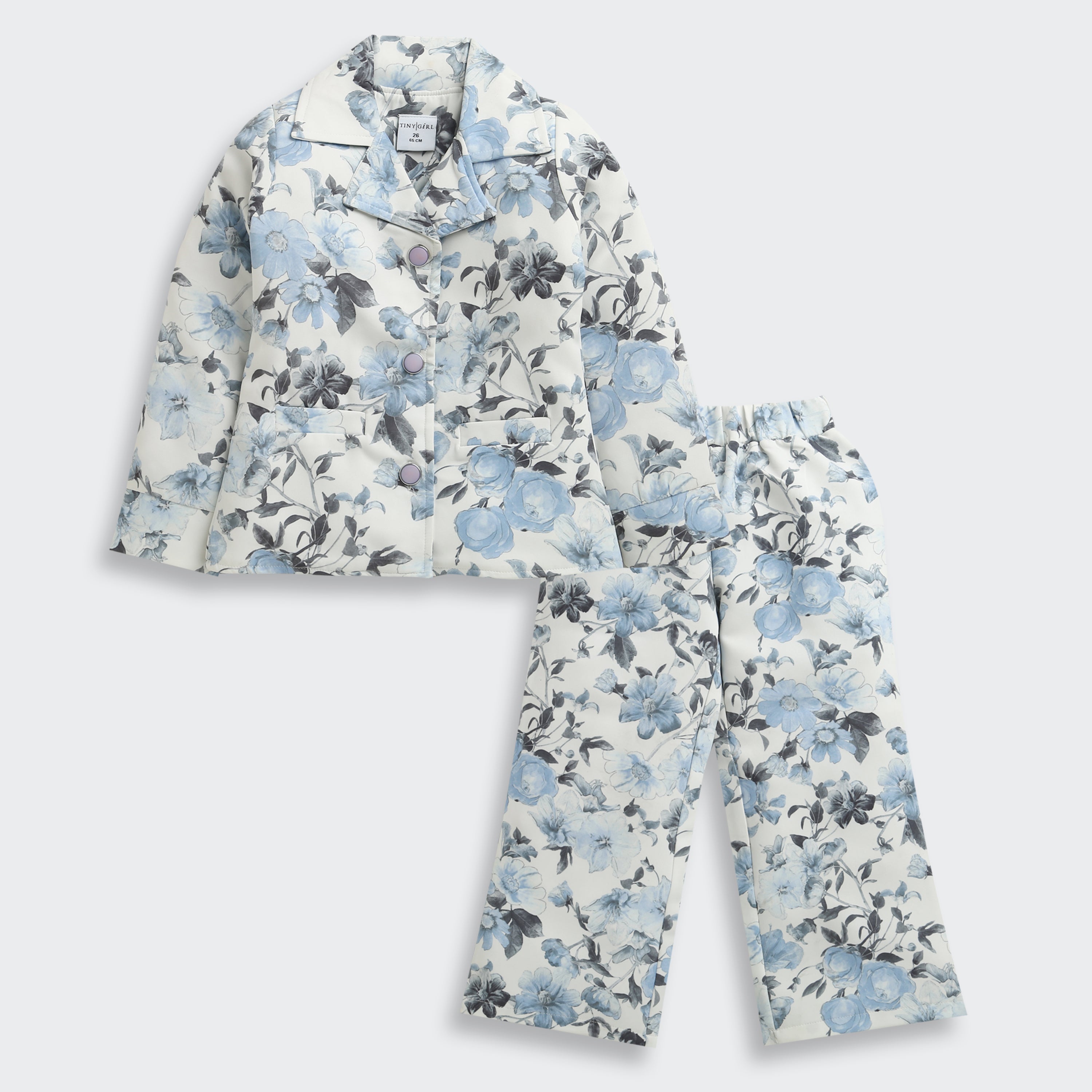 Powder Blue Floral Co-Ord Set 1031