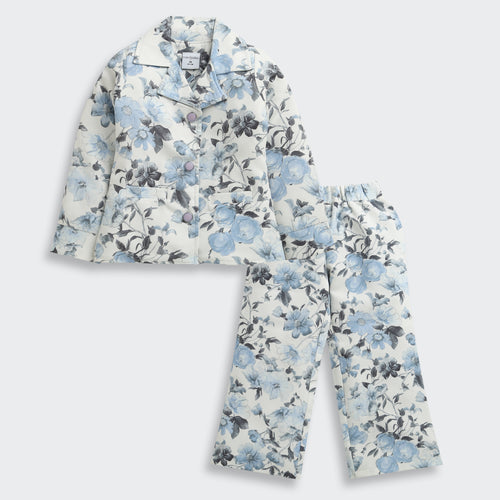 Powder Blue Floral Co-Ord Set 1031