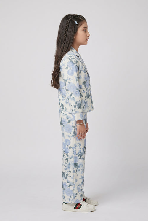Powder Blue Floral Co-Ord Set 1031