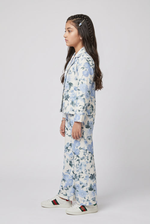 Powder Blue Floral Co-Ord Set 1031