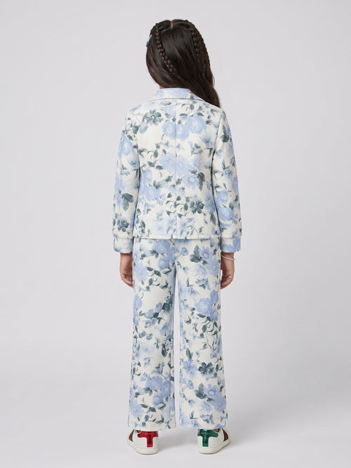 Powder Blue Floral Co-Ord Set 1031