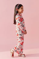 Tomato Red Floral Printed Shirt & Pants Co-Ord Set 1031