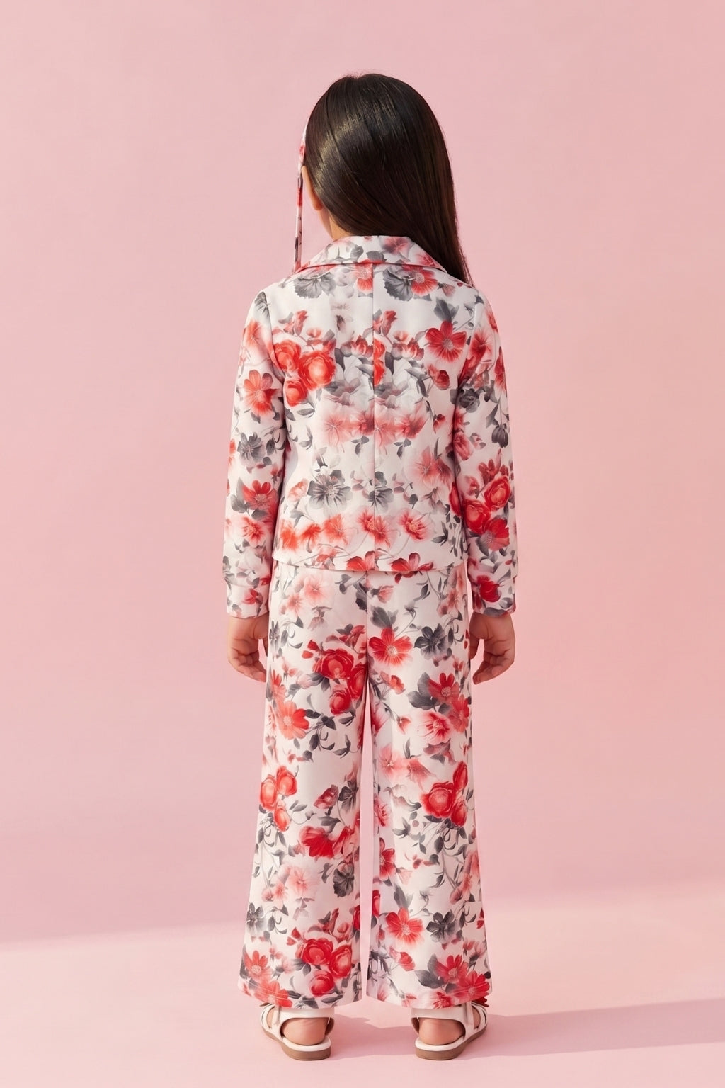 Tomato Red Floral Printed Shirt & Pants Co-Ord Set 1031