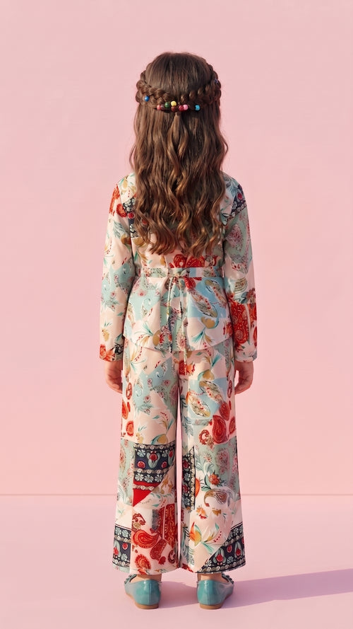 Peach Paisley Print Co-Ord Set 1061