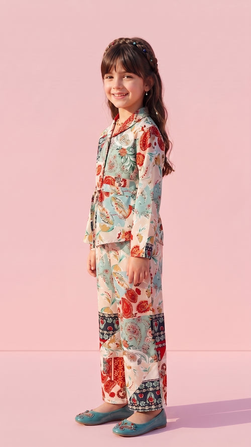 Peach Paisley Print Co-Ord Set 1061