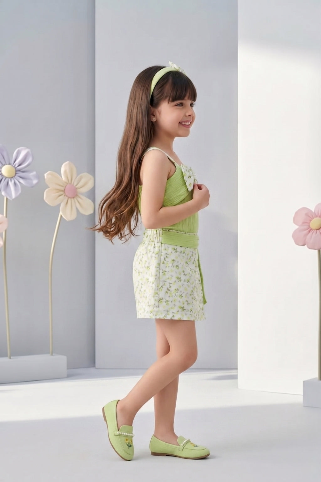 Pista Green Bow Detail Co-Ord Set 1082