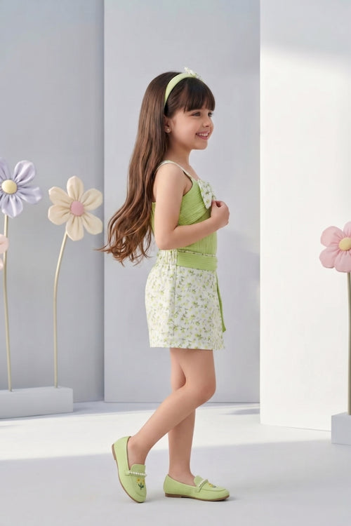 Pista Green Bow Detail Co-Ord Set 1082