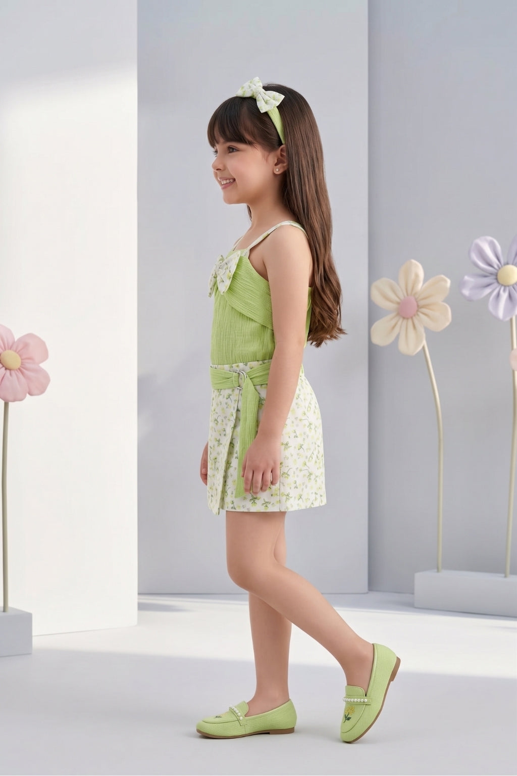 Pista Green Bow Detail Co-Ord Set 1082