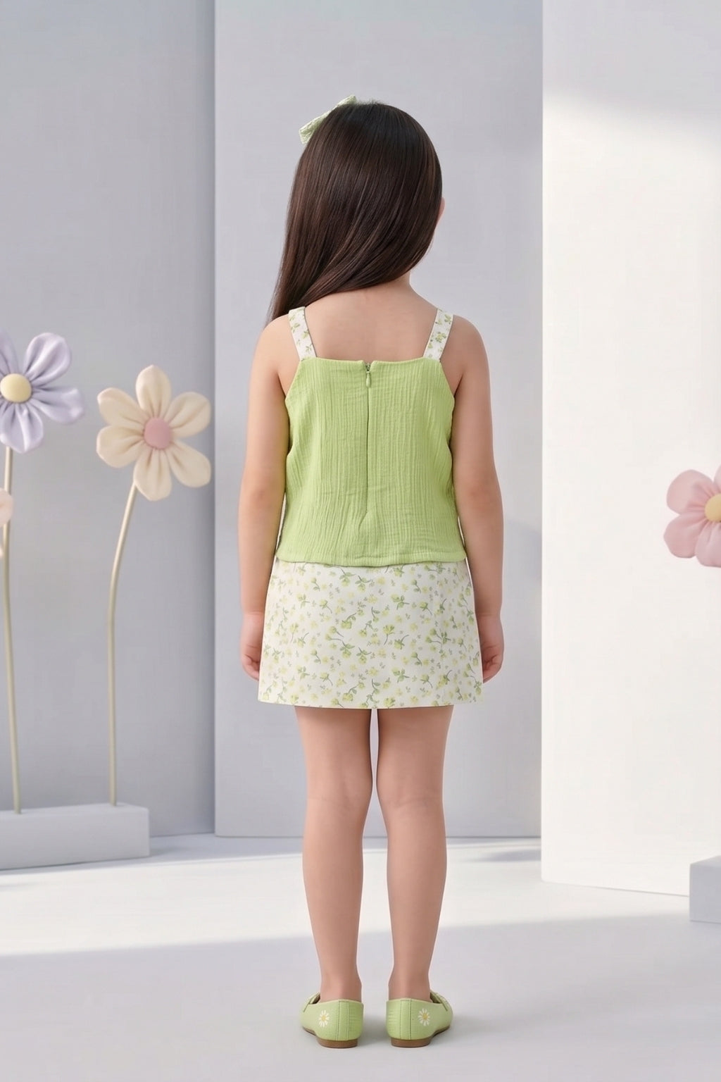 Pista Green Bow Detail Co-Ord Set 1082
