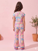 Multicolor Abstract Print Top & Pants Co-ord Set 2034