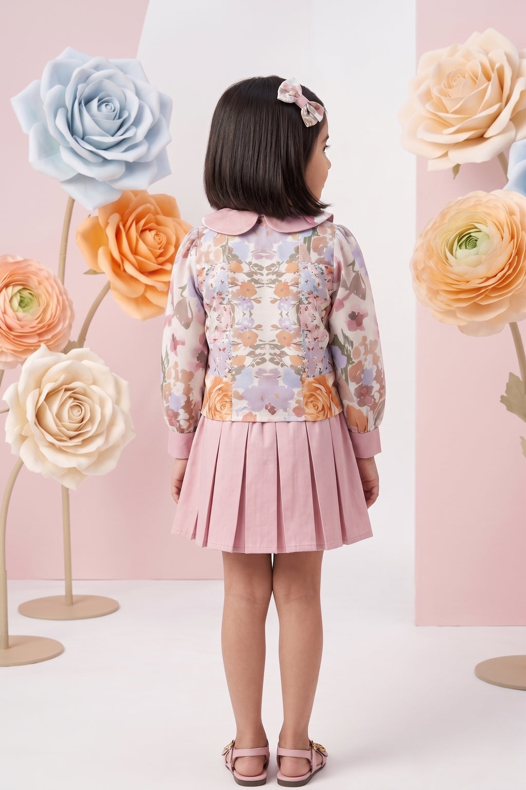 Floral Top & Pleated Skirt Co-ord SET2064