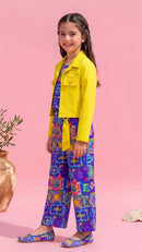 Yellow Jacket & Printed Palazzo Set 2065