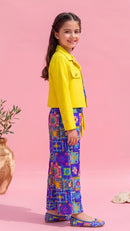Yellow Jacket & Printed Palazzo Set 2065
