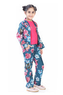 Girls Blue Floral Co-Ord Set