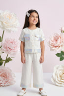 Girls Cream Linen Co-ord Set 2083