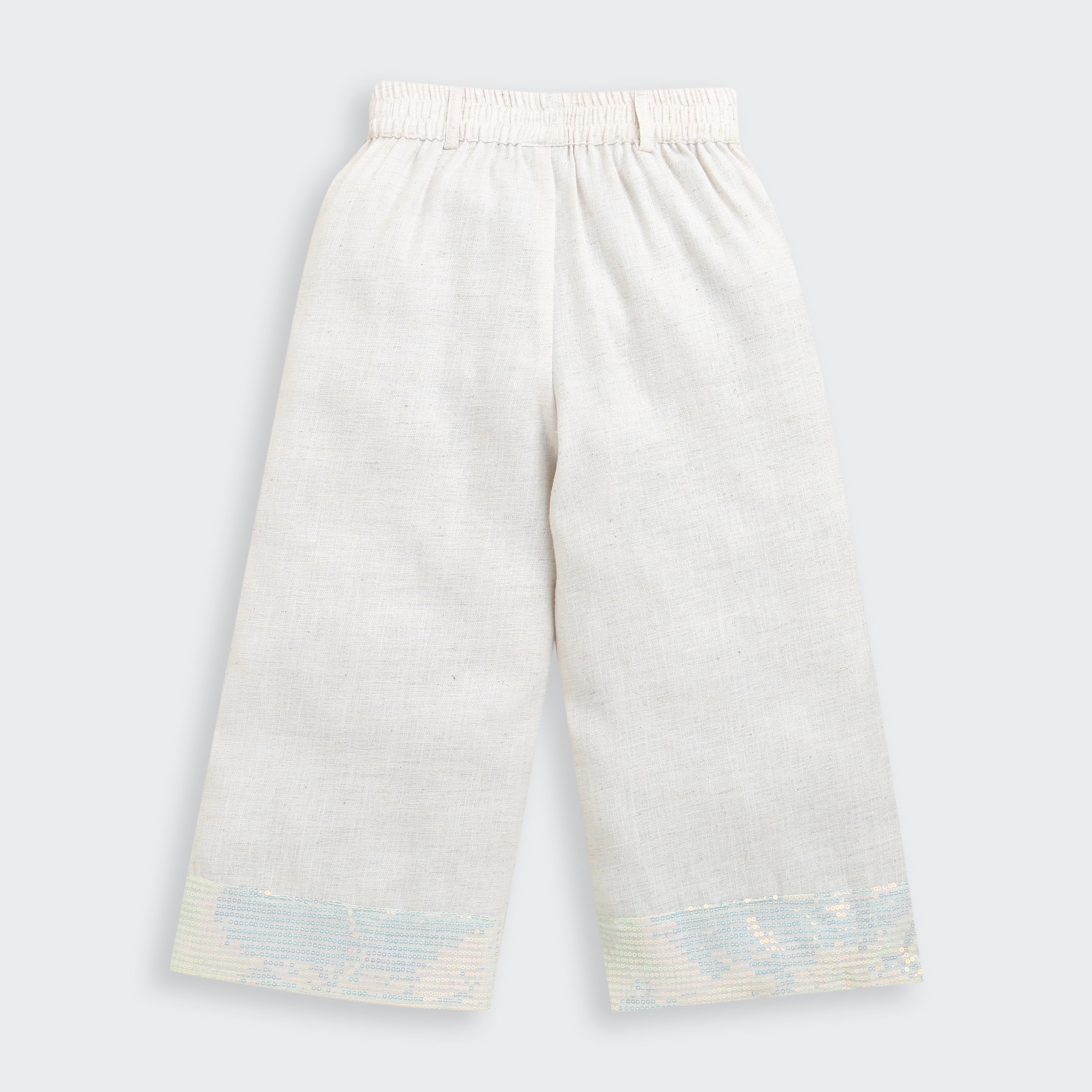 Girls Cream Linen Co-ord Set 2083