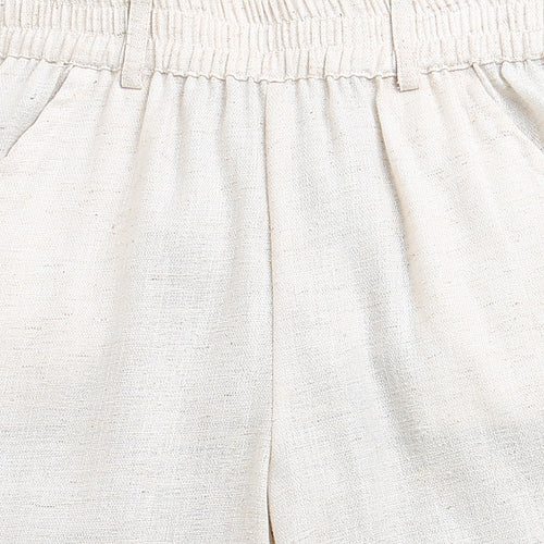 Girls Cream Linen Co-ord Set 2083