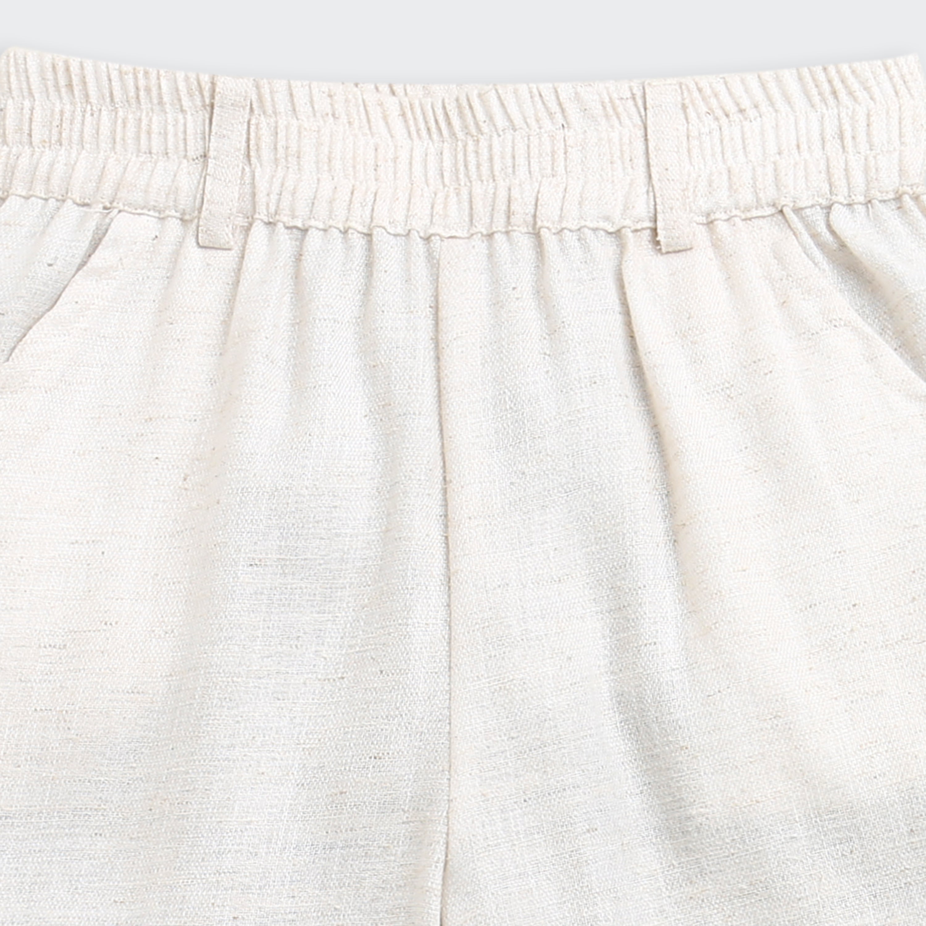Girls Cream Linen Co-ord Set 2083