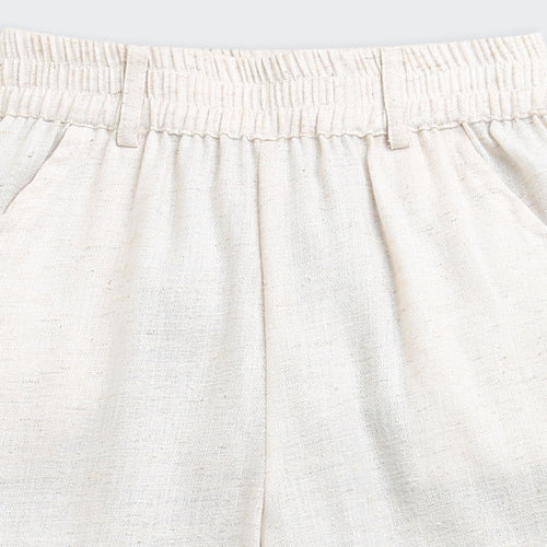 Girls Cream Linen Co-ord Set 2083