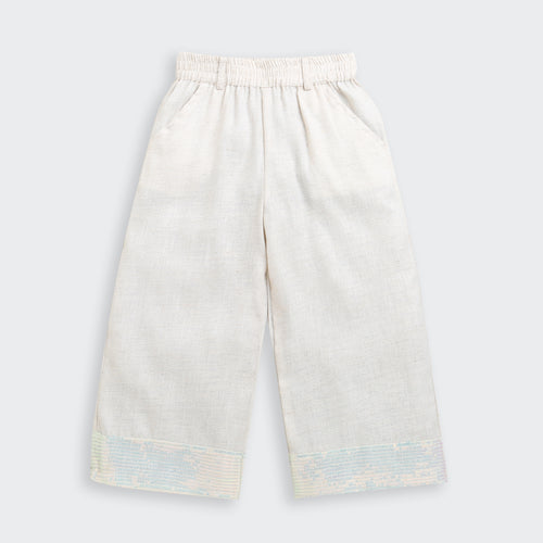 Girls Cream Linen Co-ord Set 2083