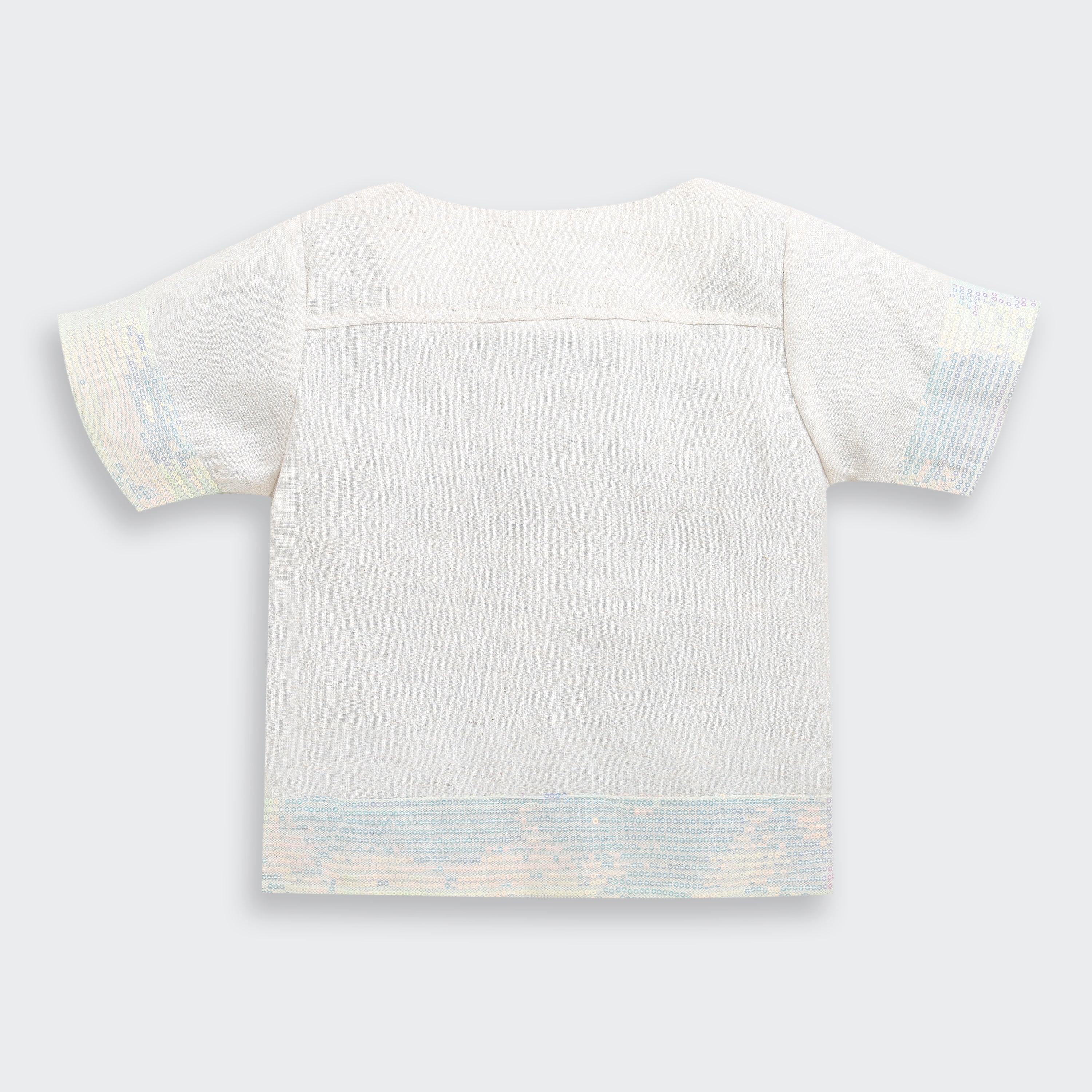 Girls Cream Linen Co-ord Set 2083