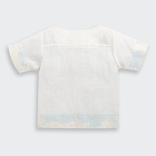 Girls Cream Linen Co-ord Set 2083