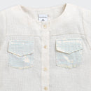 Girls Cream Linen Co-ord Set 2083