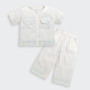 Girls Cream Linen Co-ord Set 2083
