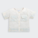 Girls Cream Linen Co-ord Set 2083