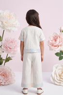 Girls Cream Linen Co-ord Set 2083