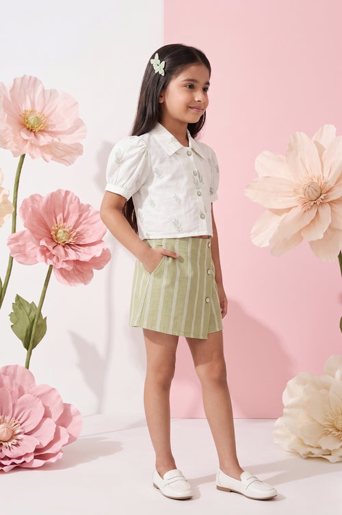 Sage Leaf Shirt & Skort Co-Ord Set 2087