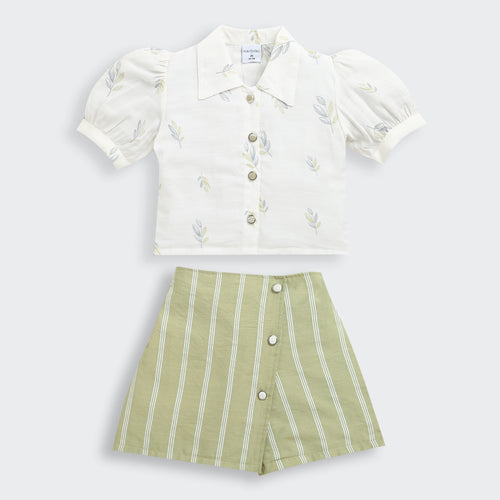 Sage Leaf Shirt & Skort Co-Ord Set 2087