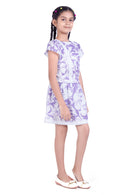 Girls Lavender Floral Printed Dress