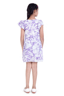 Girls Lavender Floral Printed Dress