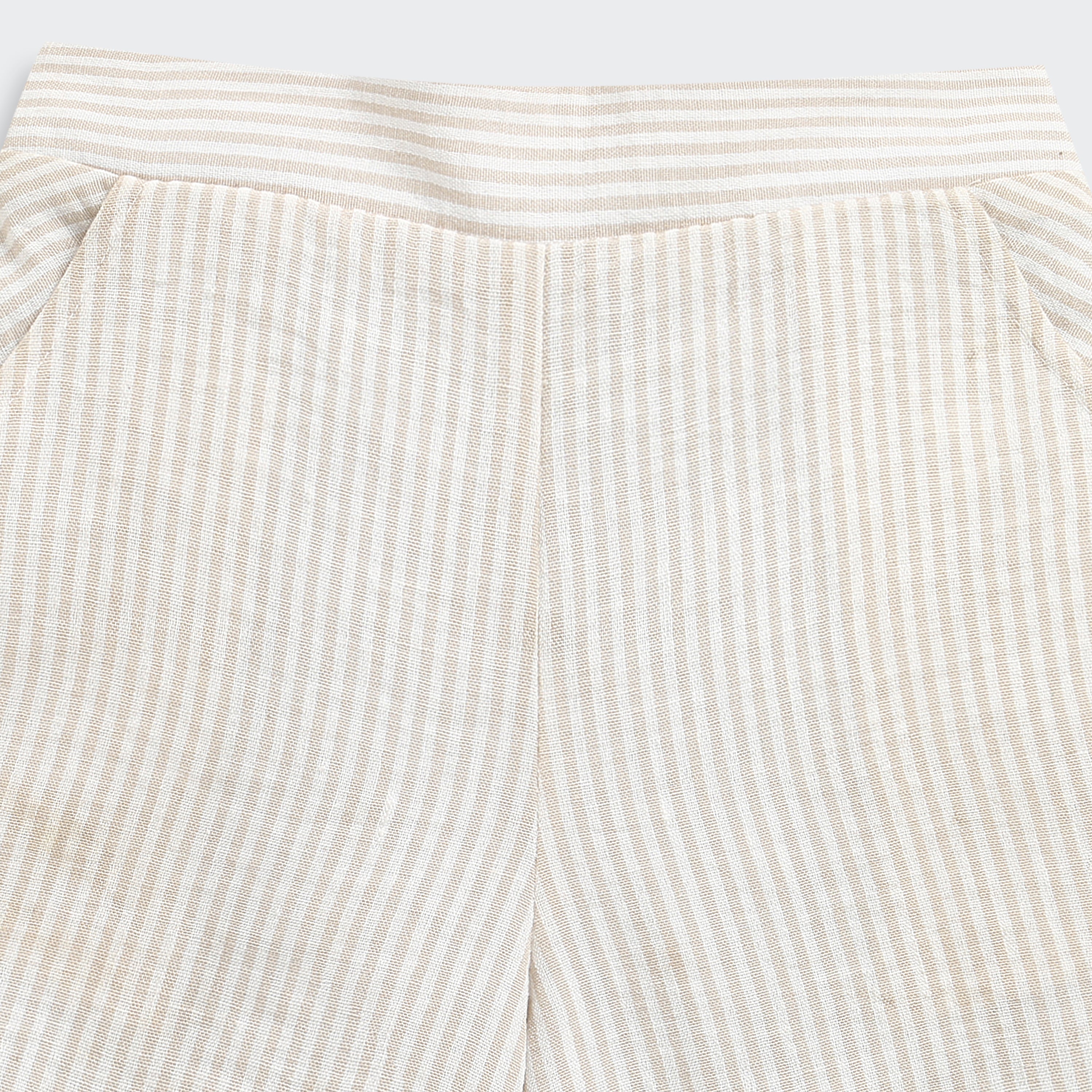 Girls Beige Textured Summer Co-ord Set