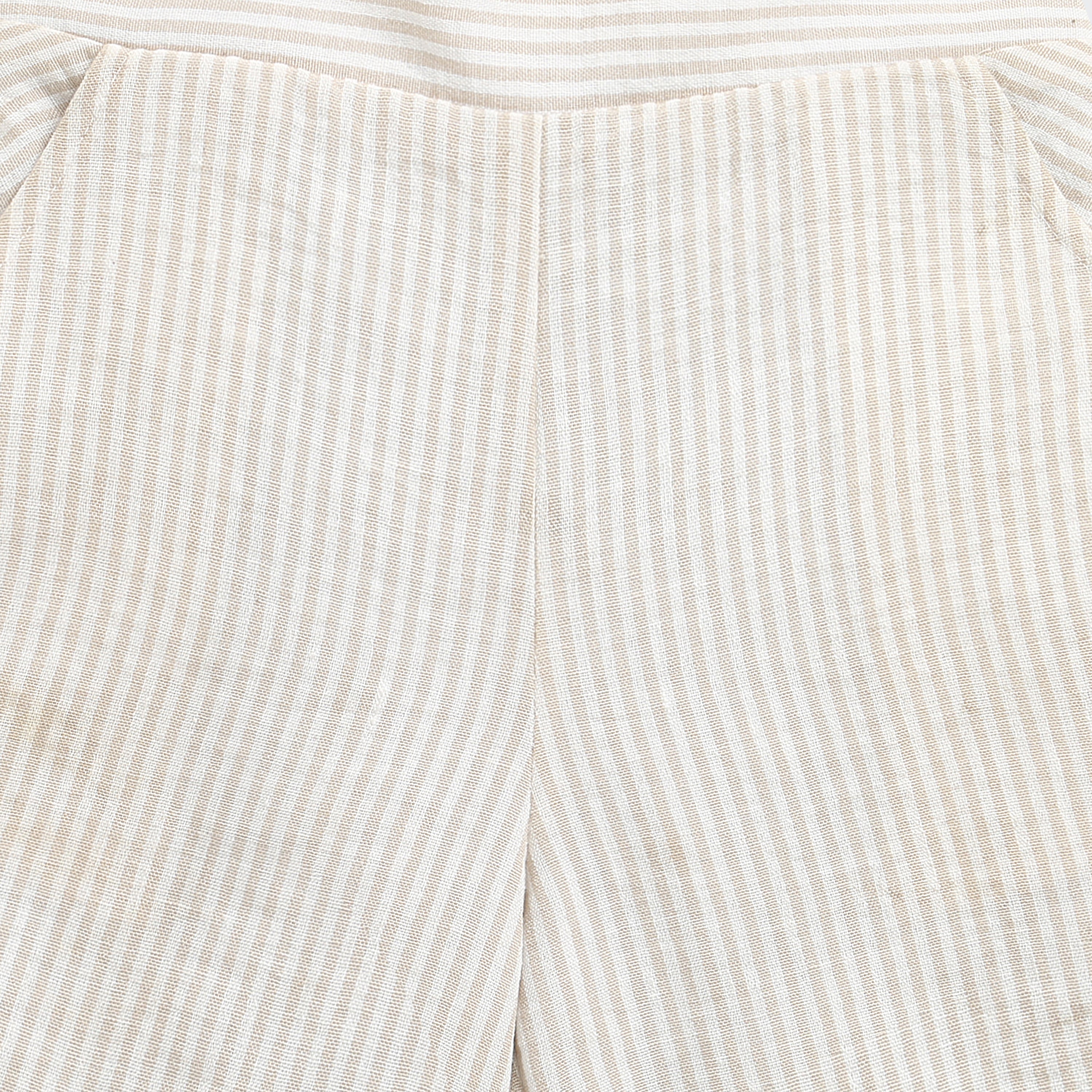 Girls Beige Textured Summer Co-ord Set