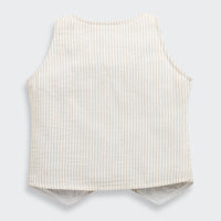 Girls Beige Textured Summer Co-ord Set