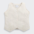 Girls Beige Textured Summer Co-ord Set