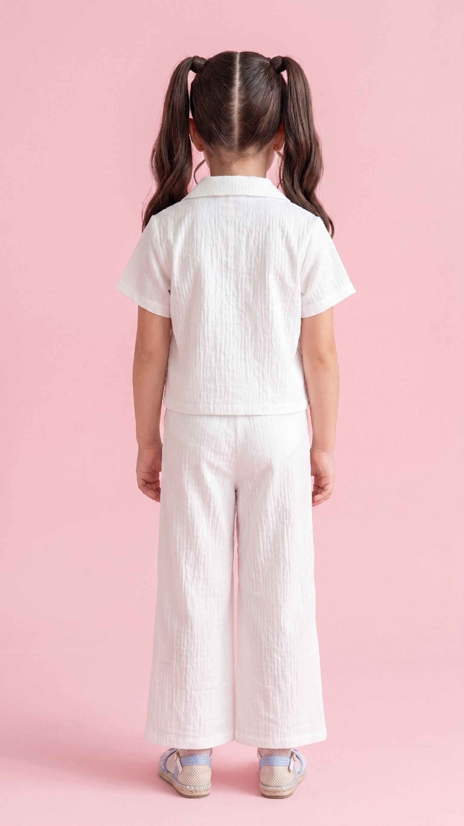 White Embroidered Shirt & Pants Set 3138