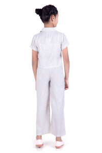 Girls Cream Floral Embroidered Co-ord Set