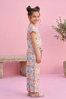 Peach Floral Printed Top & Bottom Set 3141