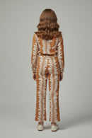 Tiny Girl Girls Co-Ord Set Dark Fawn Printed Casual Winter