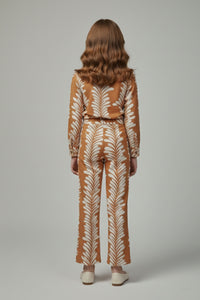 Tiny Girl Girls Co-Ord Set Dark Fawn Printed Casual Winter