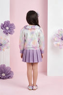 Floral Purple Party Wear Top & Skirt Set 3180
