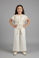 Cream Printed Cotton Summer Wear Co Ord Set 3182