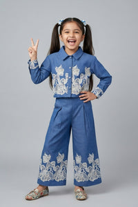 Blue Blossom Embroidered Co-Ord Set 3200