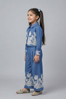 Blue Blossom Embroidered Co-Ord Set 3200